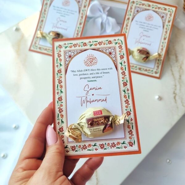Wedding Favour Card without chocolate