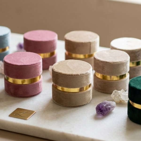 Round Shape Bid boxes in velvet